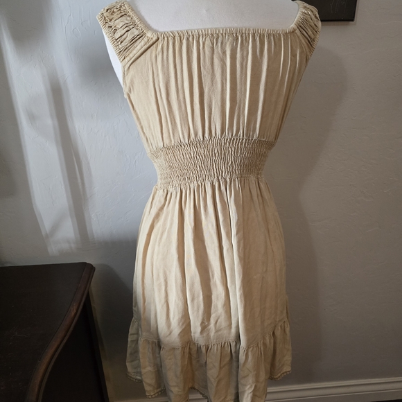 EARTHBOUND Beige Elastic Waist Dress - Picture 2 of 3
